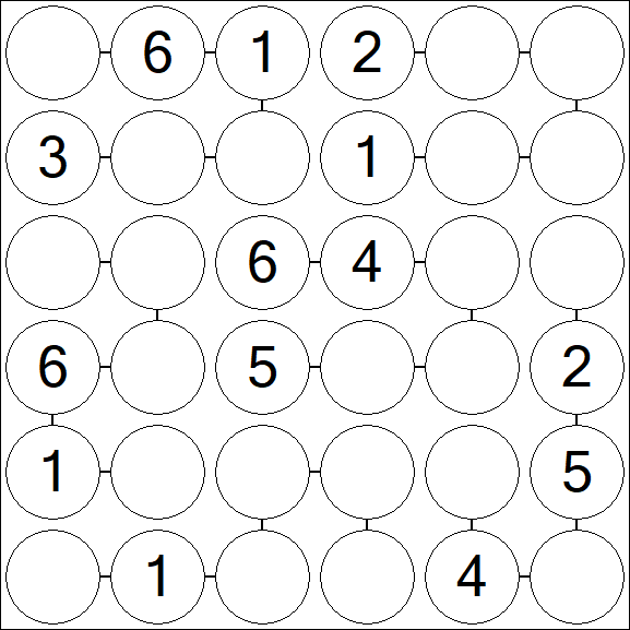 Chain Sudoku 6x6 - Medio