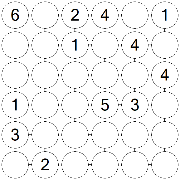 Chain Sudoku 6x6 - Medio