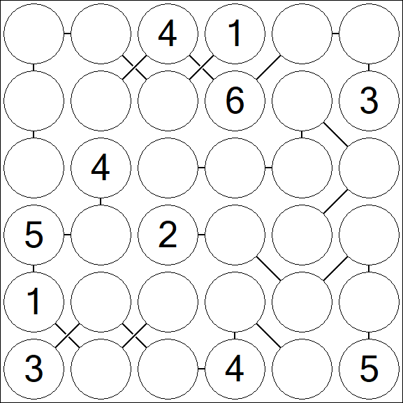 Chain Sudoku 6x6 - Medio
