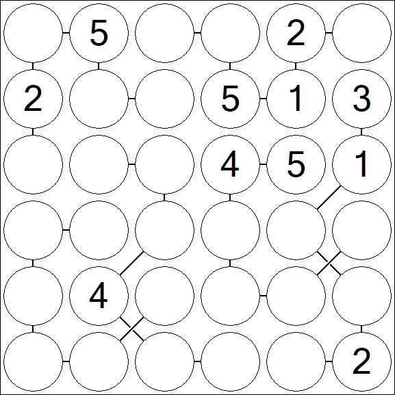 Chain Sudoku 6x6 - Medium