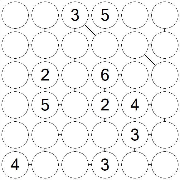 Chain Sudoku 6x6 - Medium