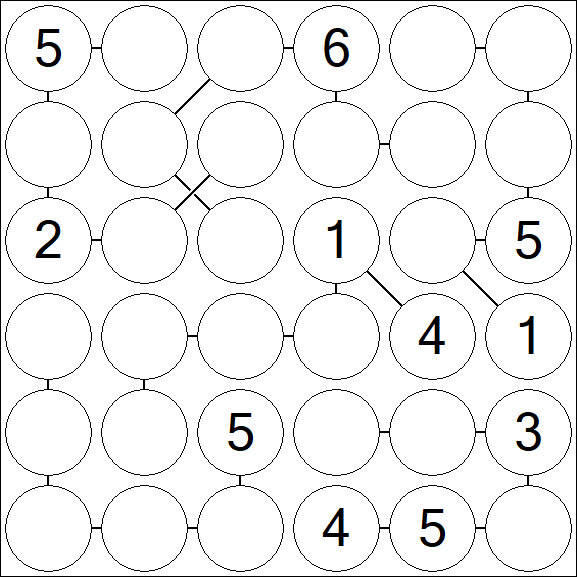 Chain Sudoku 6x6 - Medium