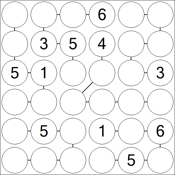 Chain Sudoku 6x6 - Medium