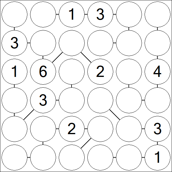 Chain Sudoku 6x6 - Medium