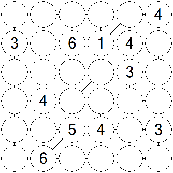 Chain Sudoku 6x6 - Medium