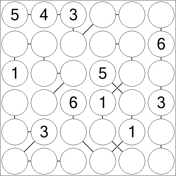 Chain Sudoku 6x6 - Medium