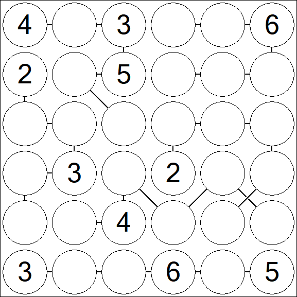 Chain Sudoku 6x6 - Medium