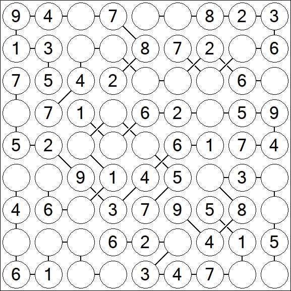 Chain Sudoku - Easy
