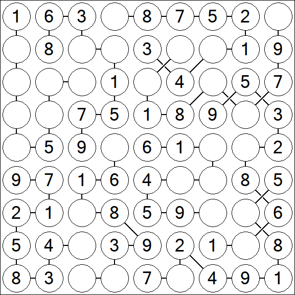 Chain Sudoku - Easy