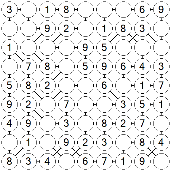 Chain Sudoku - Easy