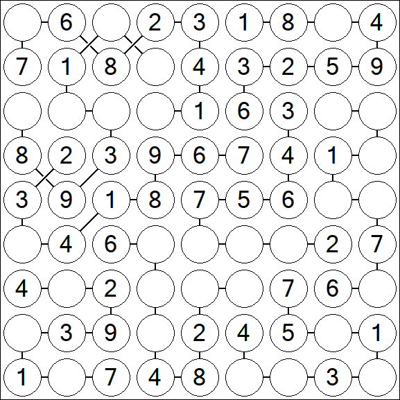 Chain Sudoku - Easy