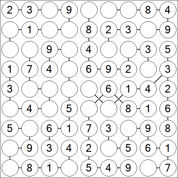 Chain Sudoku - Easy
