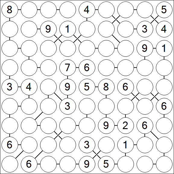 Chain Sudoku 6x6 - Hard 