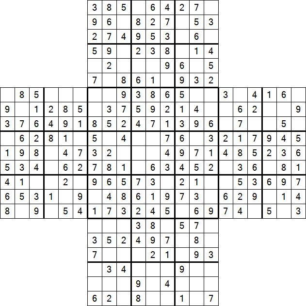 Cross Sudoku - Easy