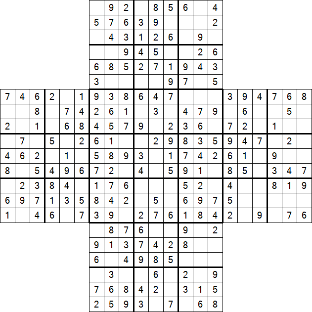 Cross Sudoku - Einfach
