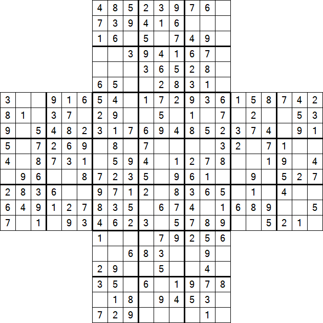 Cross Sudoku - Fácil