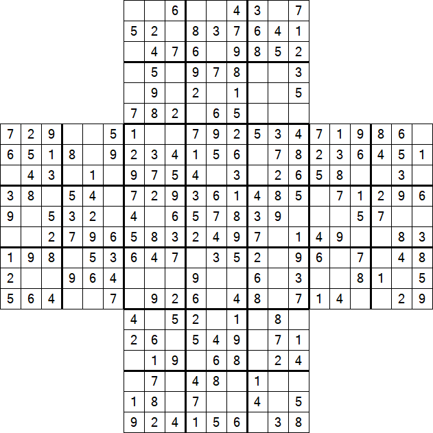 Cross Sudoku - Einfach
