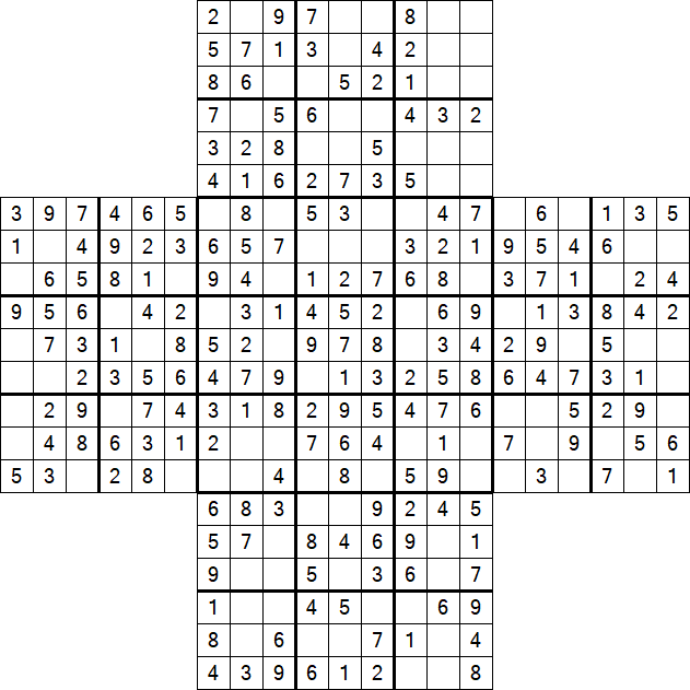 Cross Sudoku - Einfach