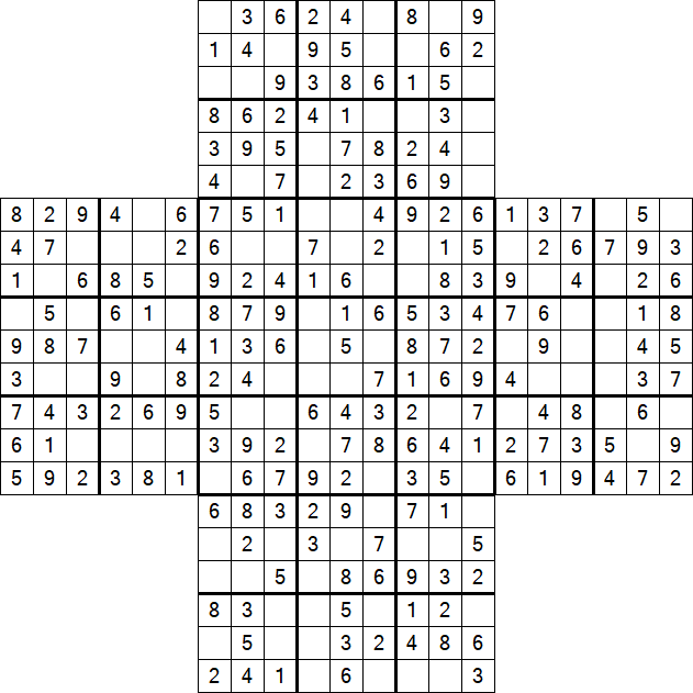 Cross Sudoku - Fácil