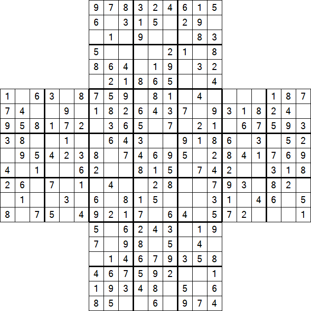 Cross Sudoku - Fácil