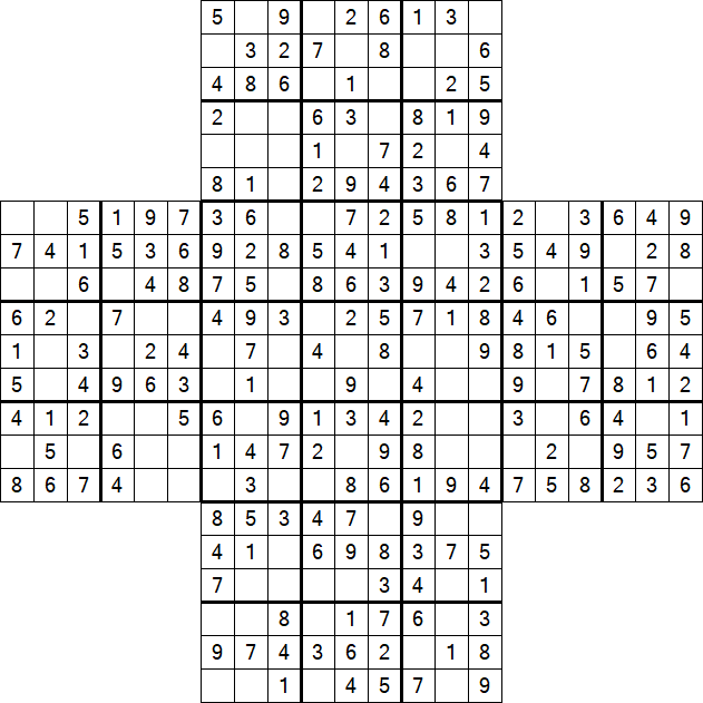 Cross Sudoku - Fácil