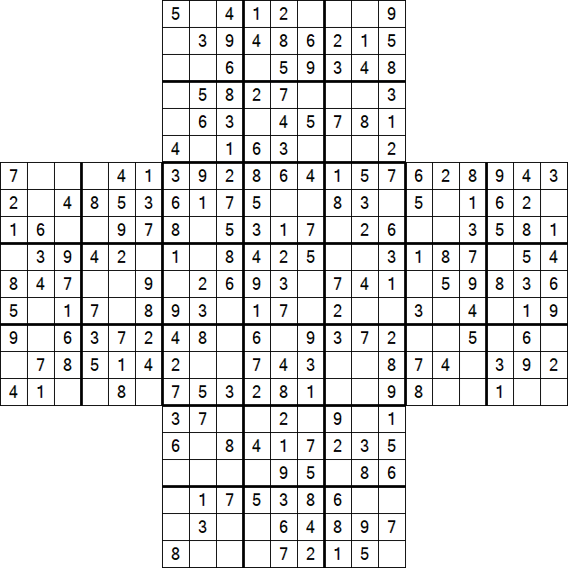 Cross Sudoku - Fácil