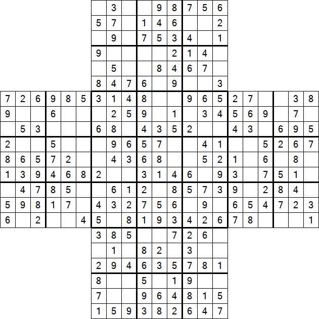 Cross Sudoku - Fácil