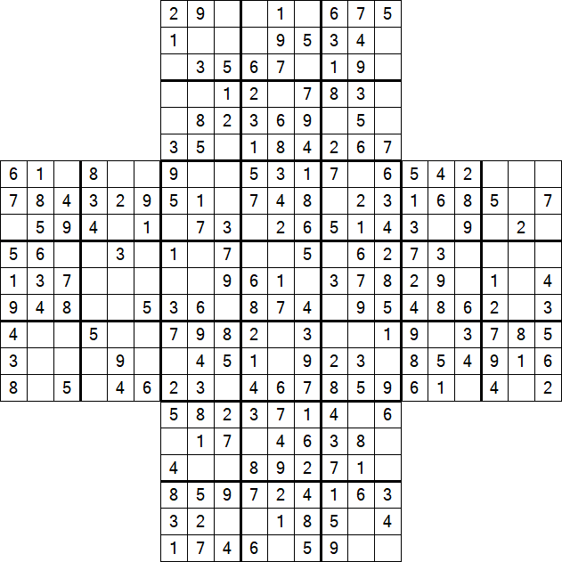 Cross Sudoku - Fácil