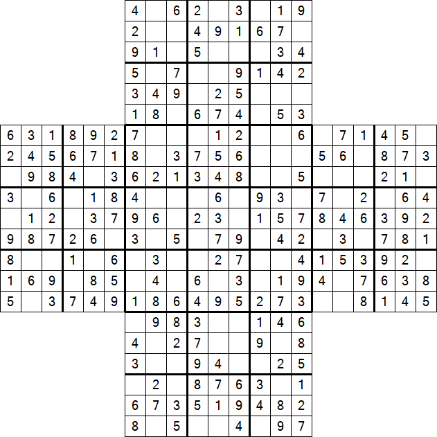 Cross Sudoku - Fácil