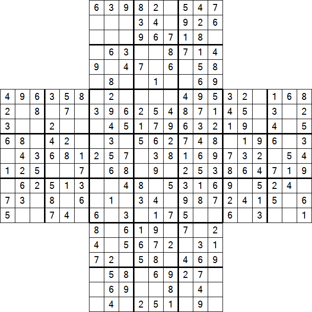 Cross Sudoku - Fácil