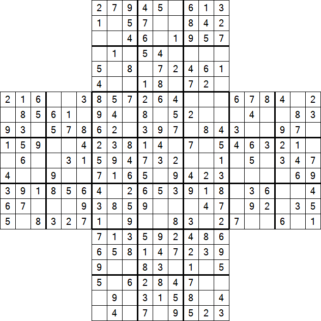 Cross Sudoku - Fácil