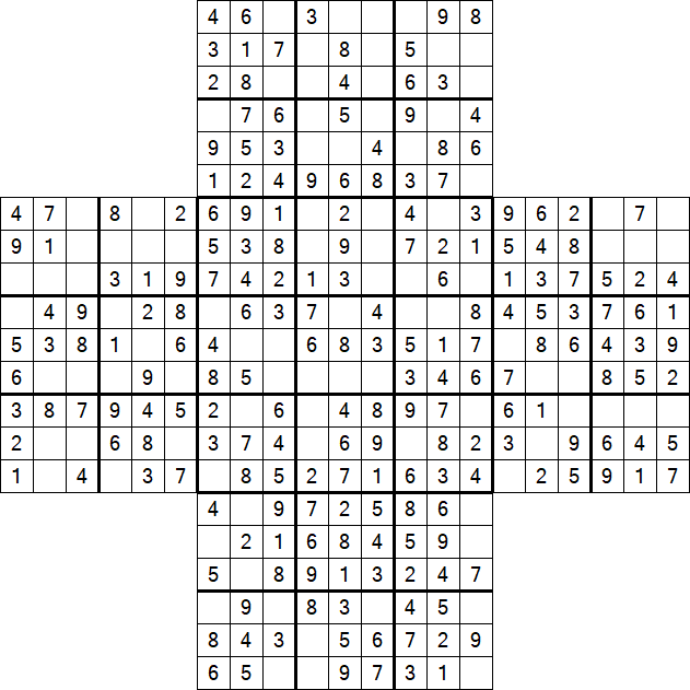 Cross Sudoku - Fácil
