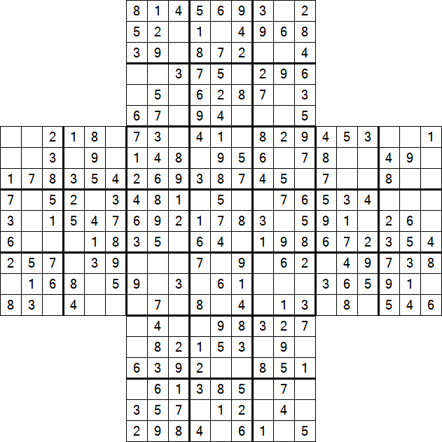 Cross Sudoku - Simple