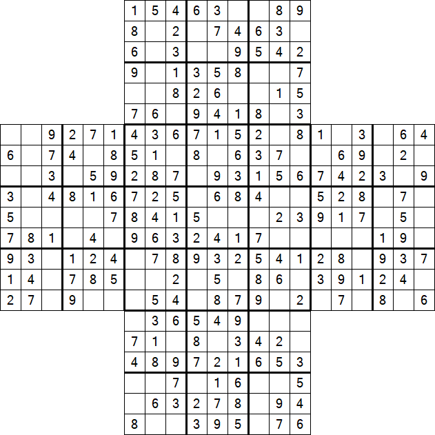 Cross Sudoku - Easy
