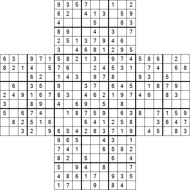 Cross Sudoku - Easy
