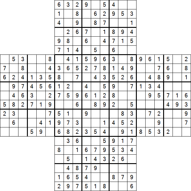 Cross Sudoku - Easy