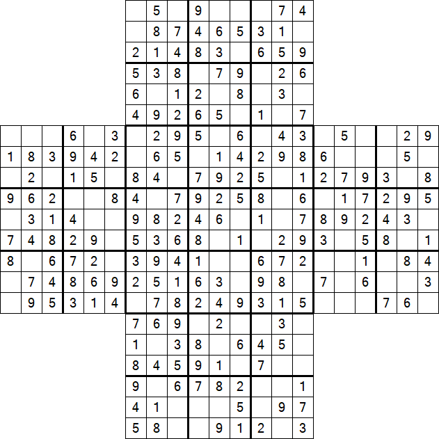 Cross Sudoku - Easy