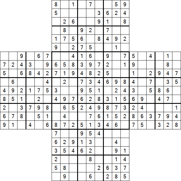 Cross Sudoku - Easy