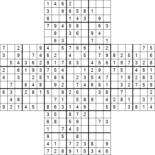Cross Sudoku - Easy