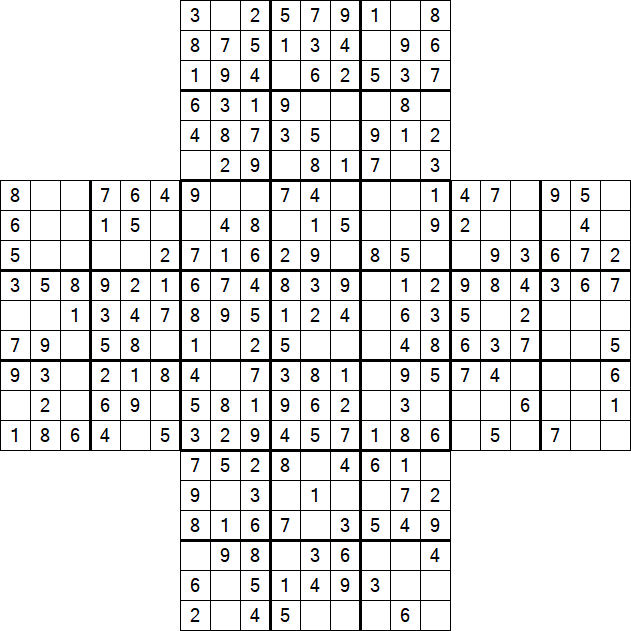 Cross Sudoku - Easy