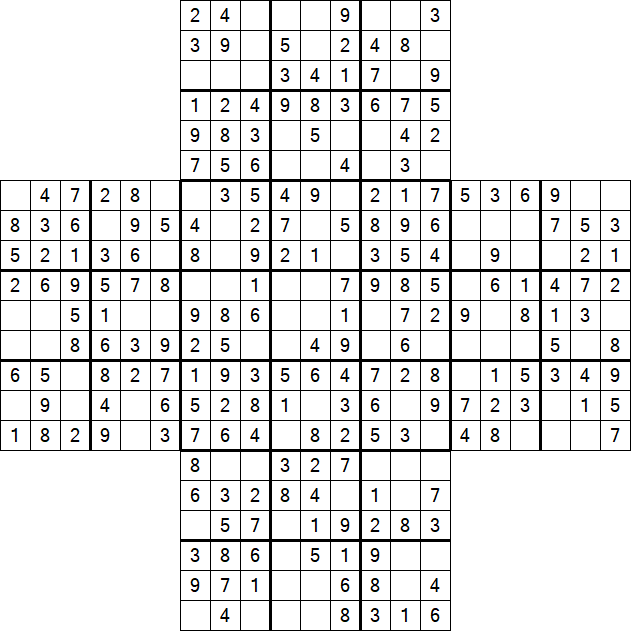 Cross Sudoku - Fácil