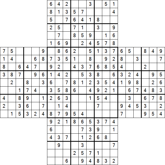 Cross Sudoku - Fácil