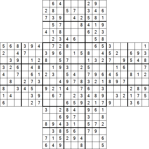 Cross Sudoku - Fácil