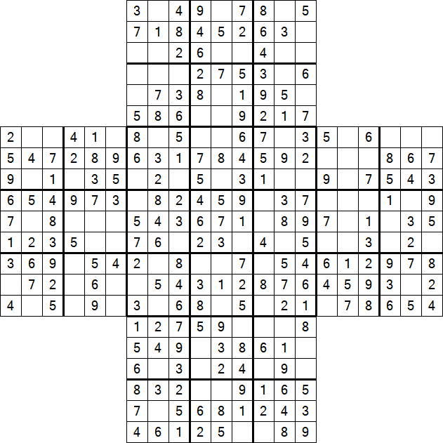 Cross Sudoku - Fácil