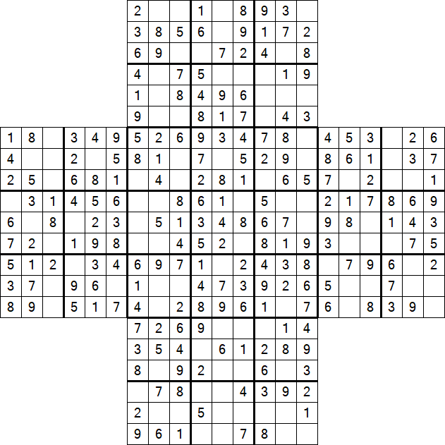 Cross Sudoku - Einfach