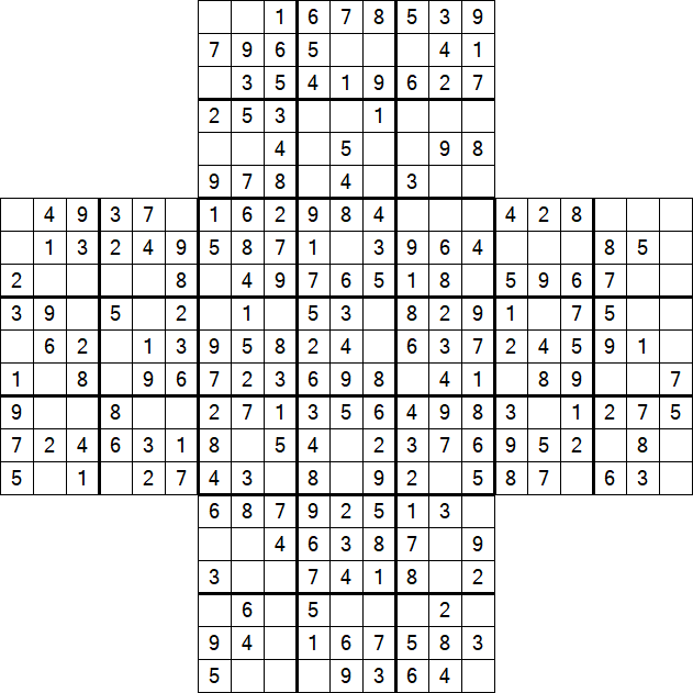 Cross Sudoku - Einfach