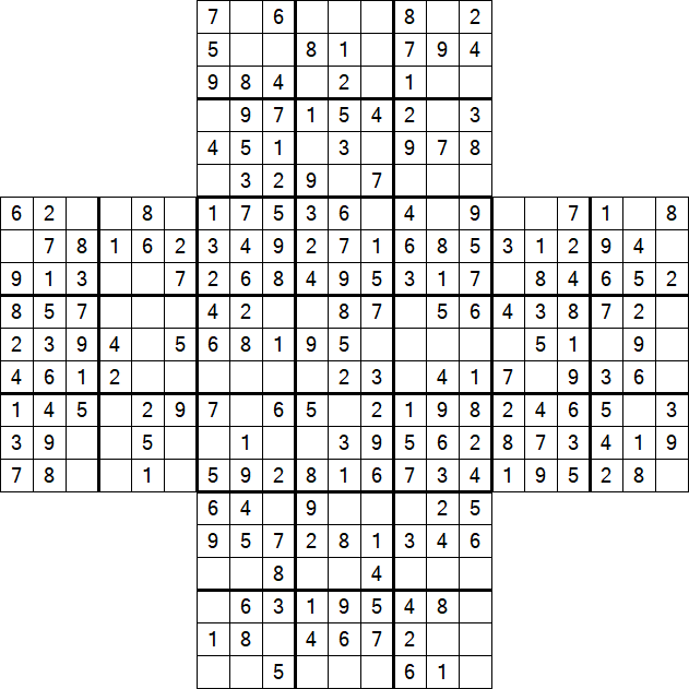 Cross Sudoku - Einfach