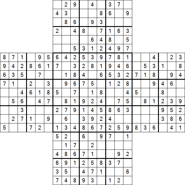 Cross Sudoku - Einfach