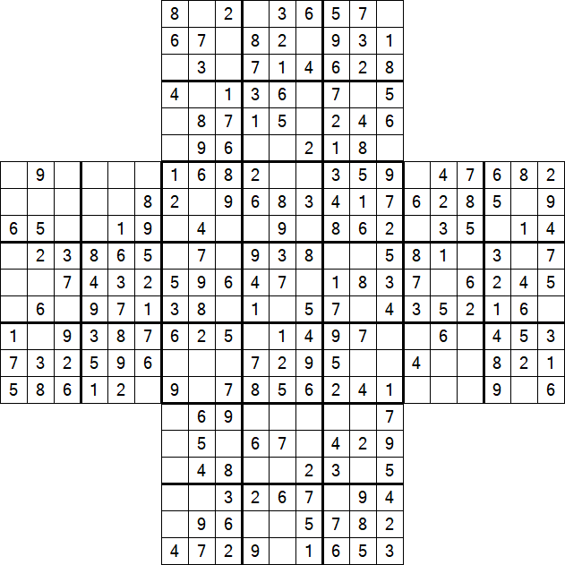 Cross Sudoku - Einfach