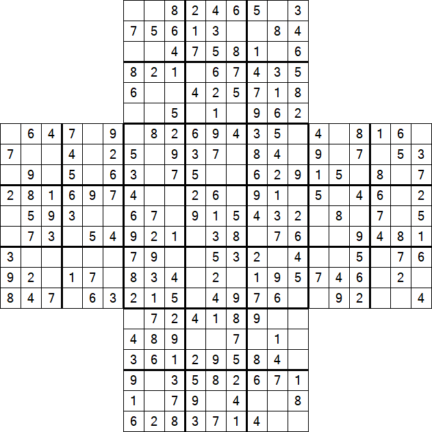 Cross Sudoku - Einfach